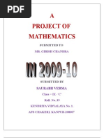 MATHS PROJECT Kendriya Vidyalaya No.1 Chakeri Kanpur, InDIA