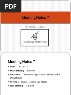 Meeting Notes 7