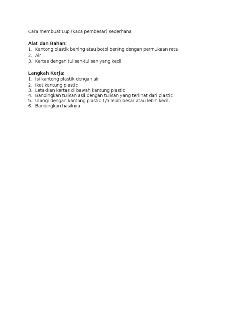 Cara Membuat Lup Kaca Pembesar Sederhana