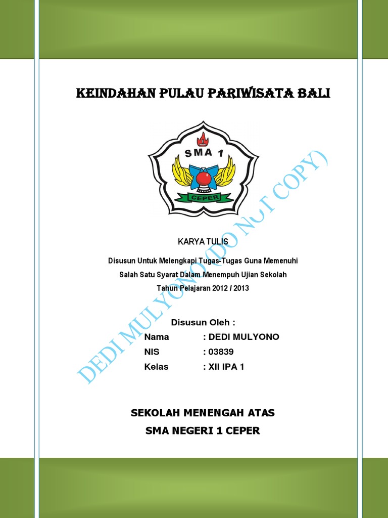 ☑ Contoh jurnal pariwisata bali pdf