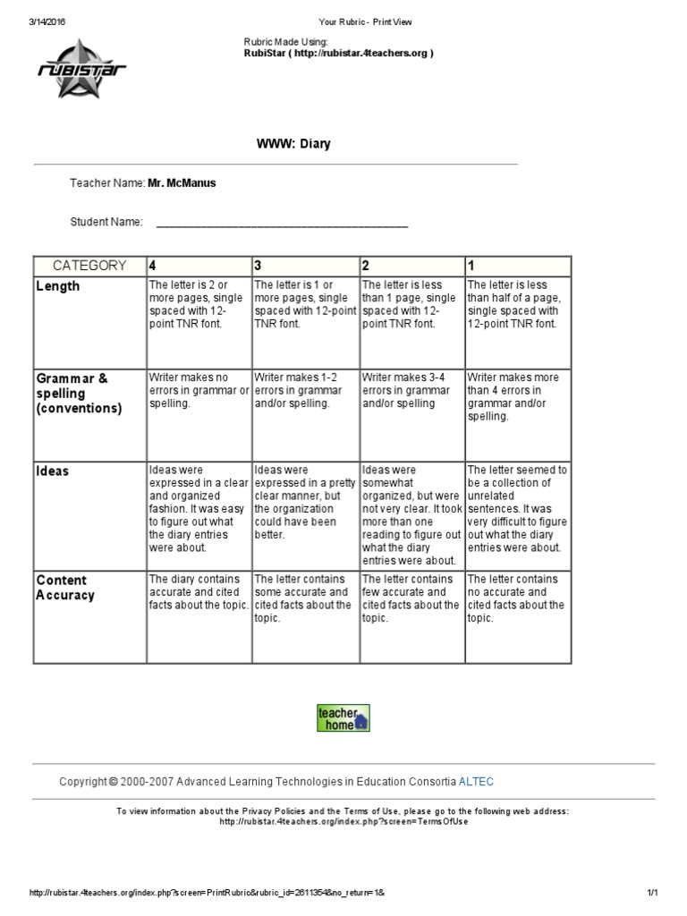 Rubistar: Create Custom Rubrics Online | PDF | Business | Computers