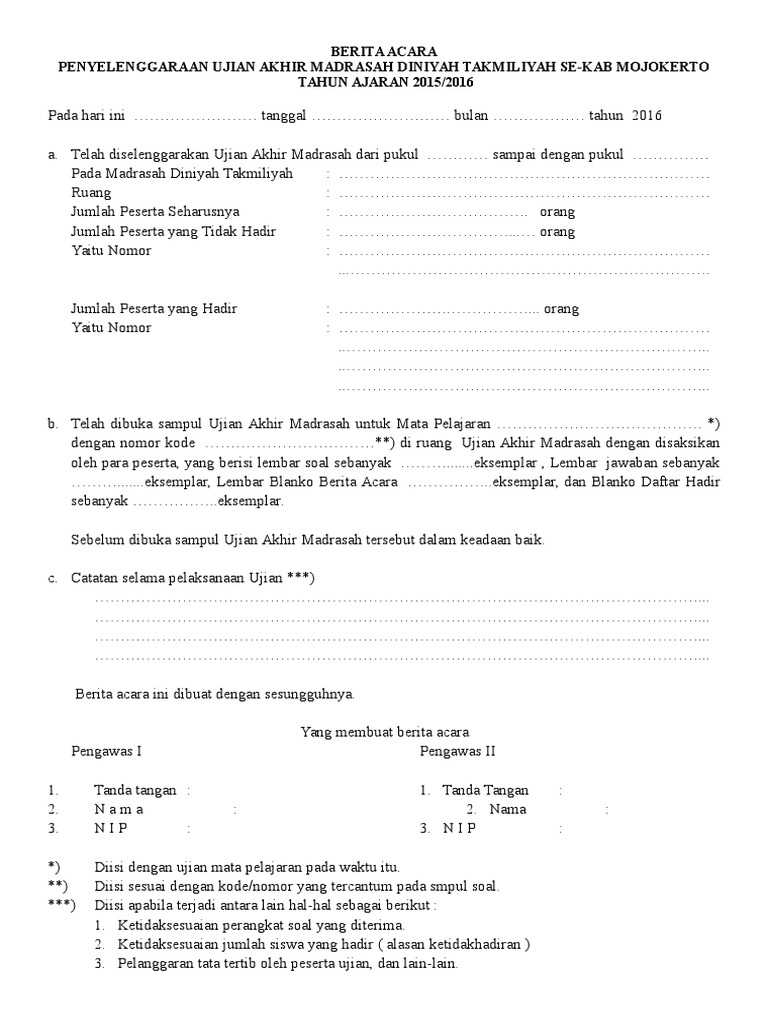 Soal Ujian Madrasah Diniyah 2019 Guru Paud