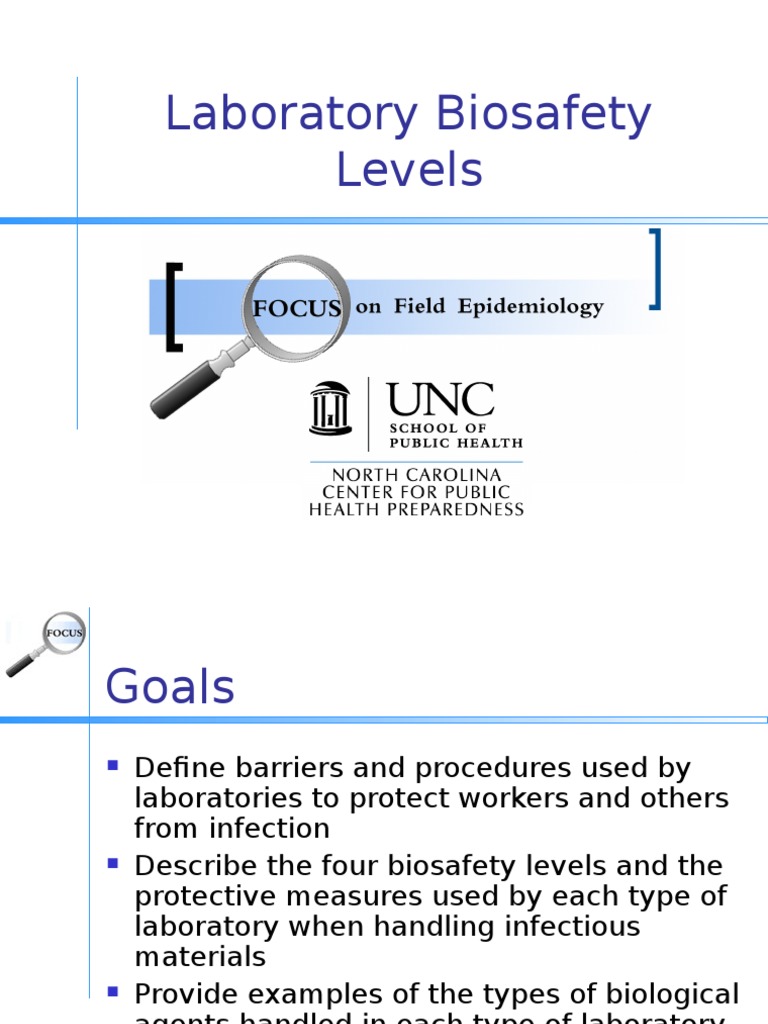 BiosafetyLevels Slides | PDF | Infection | Laboratories