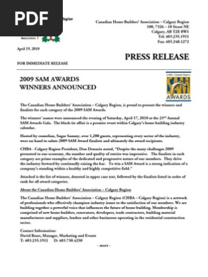 09 Sam Winners Press Release