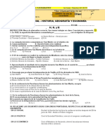 Examen Mensual 3er Año Historia y Geografia