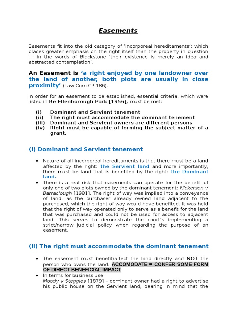 Easements | PDF | Easement | Property Law