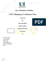Faculty of Business Studies CIET (Shipping Co) Business Plan