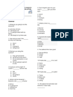 Name: - Course:8th Grammar: Colegio Hispano Ingles Evaluación Acumulativa Inglés