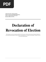 Declaration of Revocation of Election