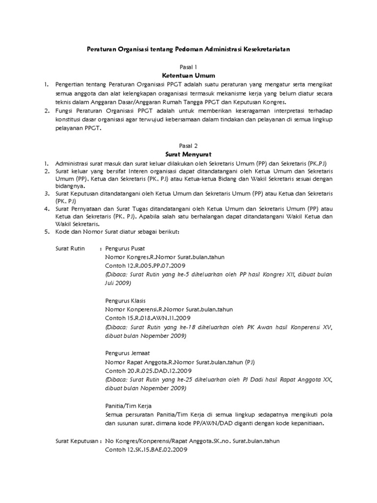 Contoh No Surat Organisasi