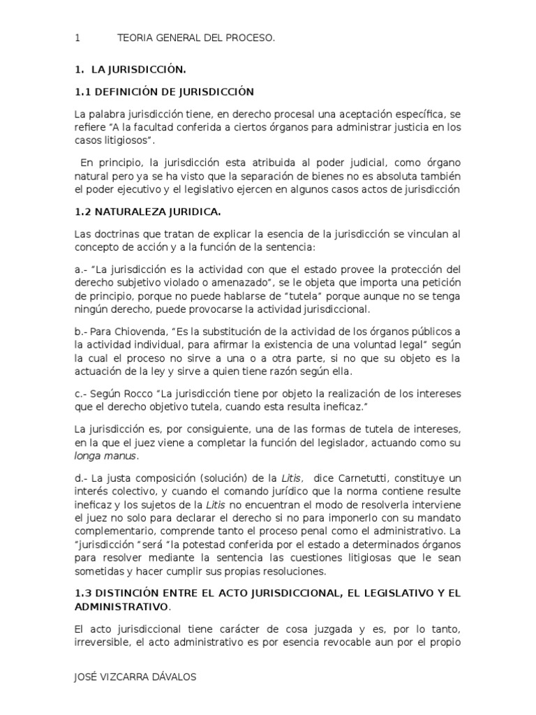 Resumen Teoria General Del Proceso  Jurisdicción  Juez
