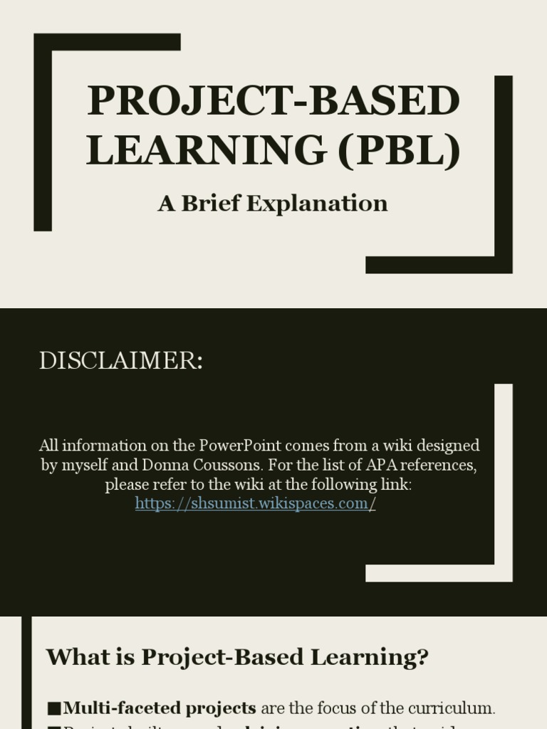 Project-Based Learning (PBL) | PDF | Project Based Learning ...