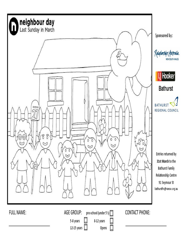 Neighbour Day Colour-In Competition | PDF | Wellness