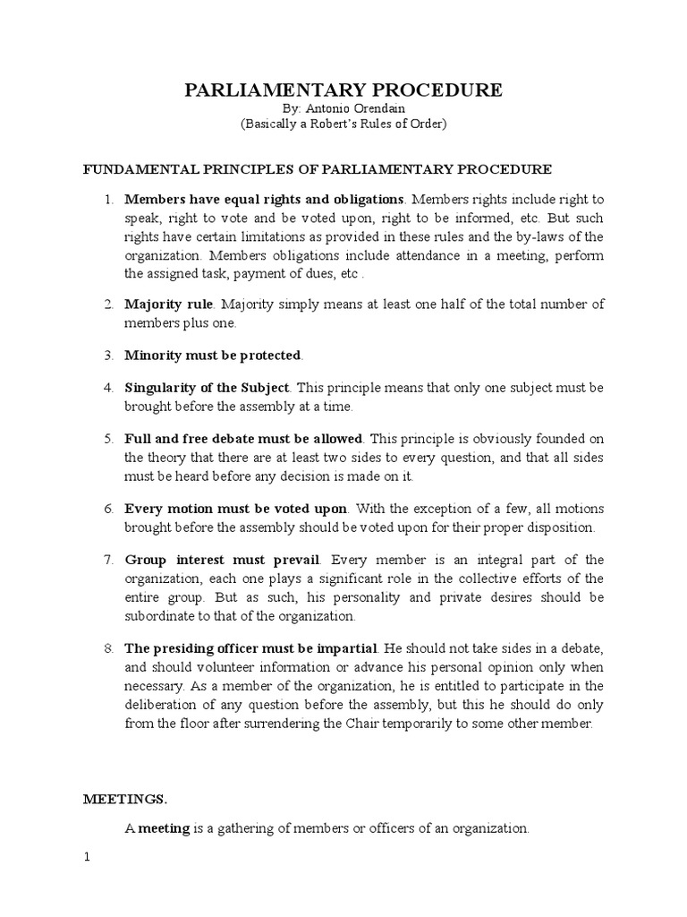Parliamentaasafsafasfasry Procedure | PDF | Political Law | Government ...