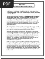 Download Cash Buyers Used Dump Truck Specials For Sale Quad Tri Tandem and Single Axles Off Lease and Repos Dealer Financing Available  Part 3  by rama6666 SN30477824 doc pdf