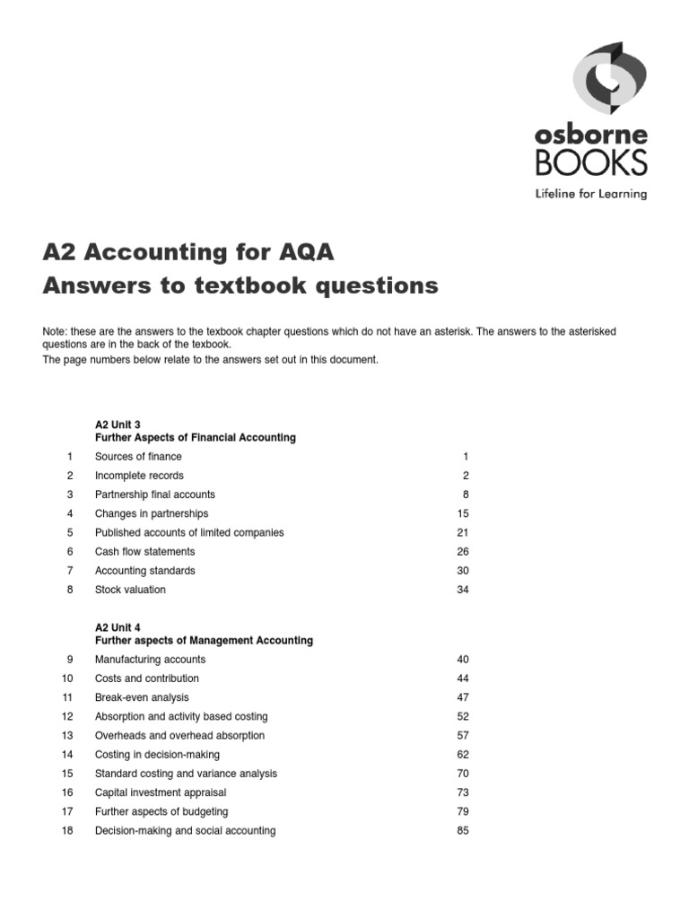 Accounting For Decision Making Questions And Answers