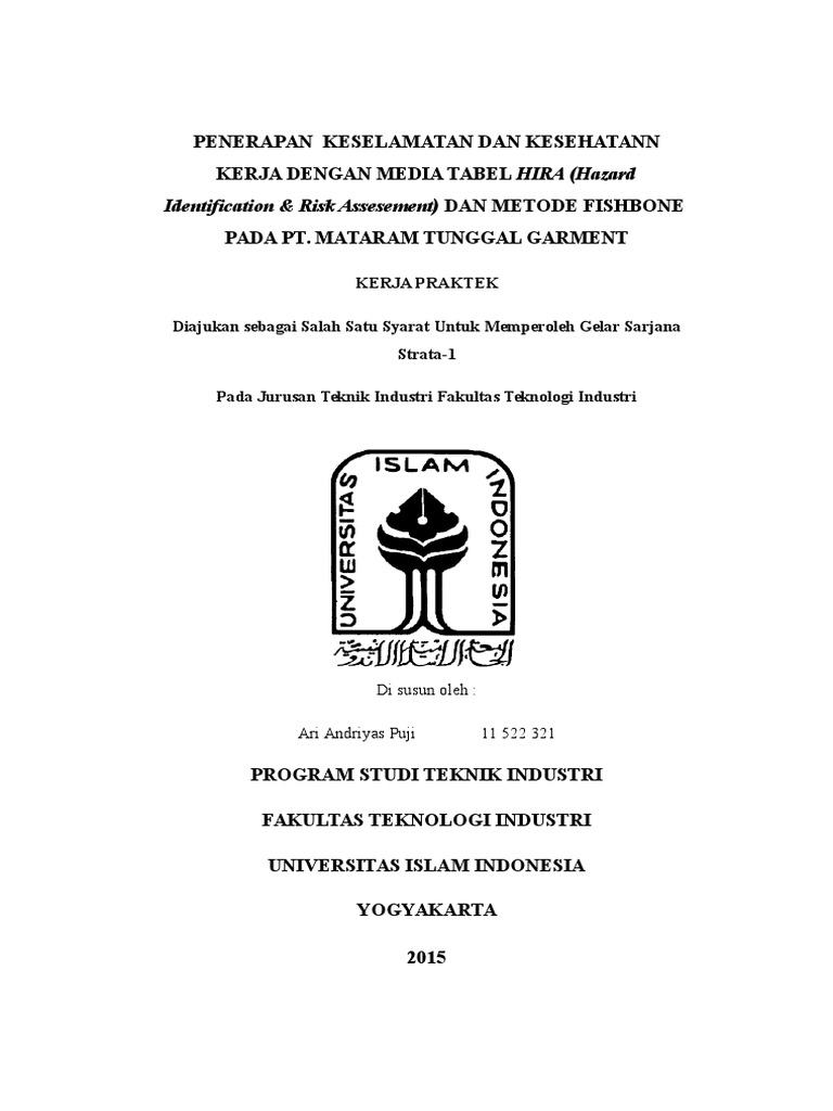 Laporan KP MATARAM TUNGGAL GARMENT