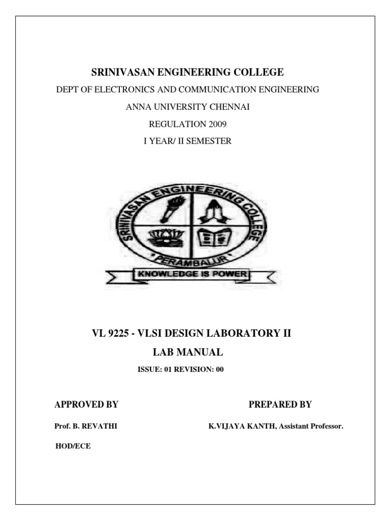 VLSI Design Lab II Manual for Students | PDF | Field Programmable Gate ...