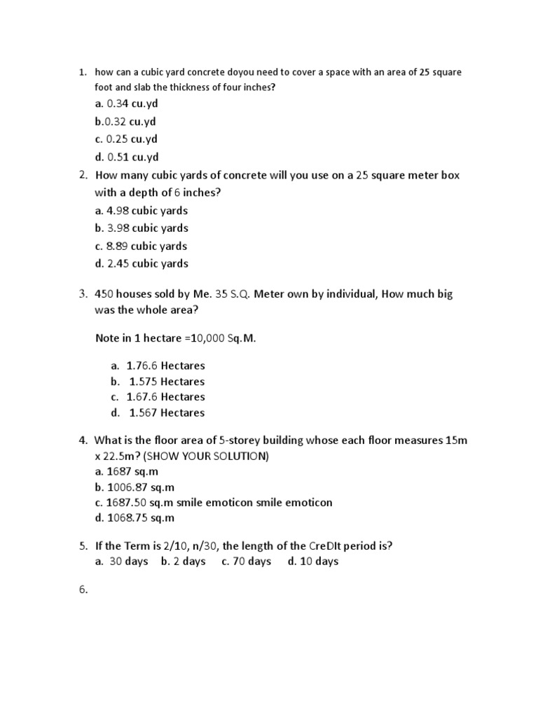 Cubic Conversion TLE Practice PDF Metre Notation