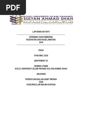 Contoh Laporan Aktiviti Kokurikulum Universiti