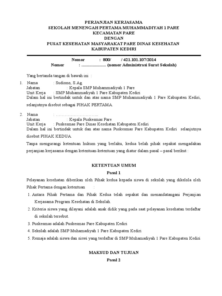 Contoh Laporan Kegiatan Kerjasama Sekolah
