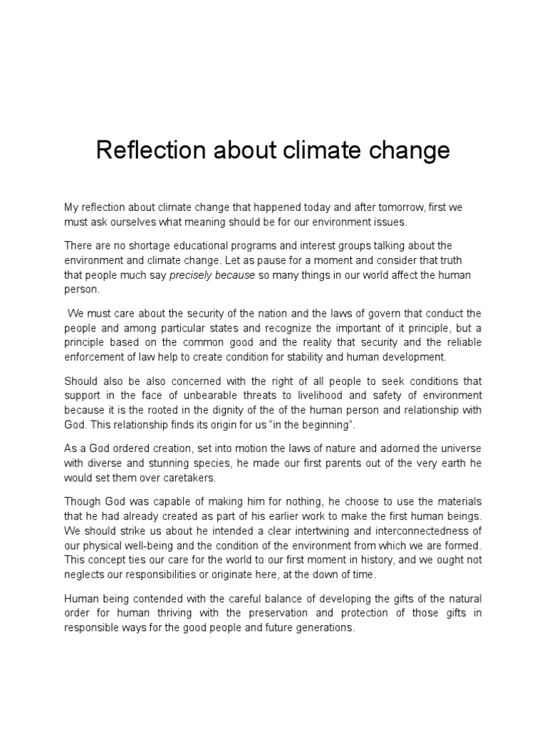 Reflections on Climate Change and Care | PDF | Air Pollution | Natural ...