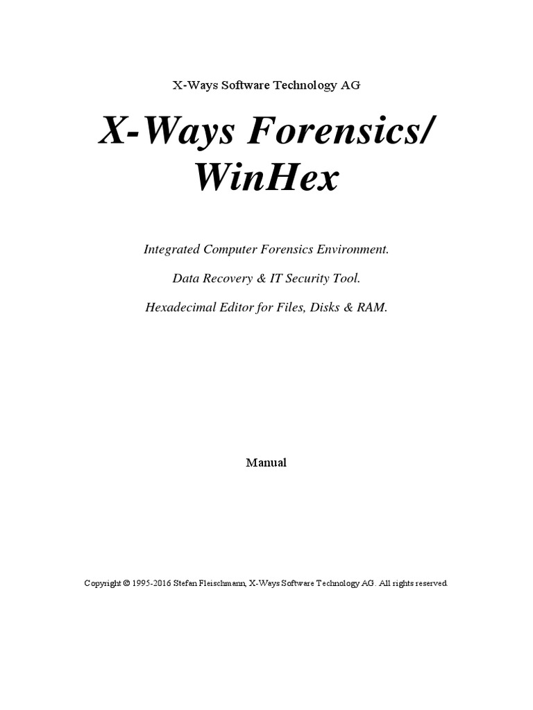 XWays Forensics, WinHex PDF Computer File Text File