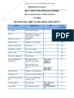 11º Ano - Lista de Obras Projeto de Leitura