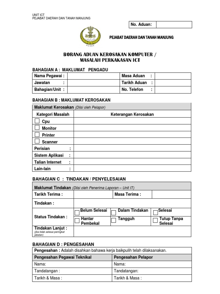 Borang Aduan Ict  PDF