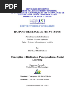 Conception et Réalisation d’une plateforme Social Learning