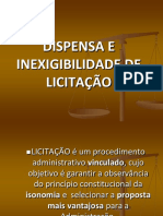 Procedimentos de Licitacao e Sua Dispensa