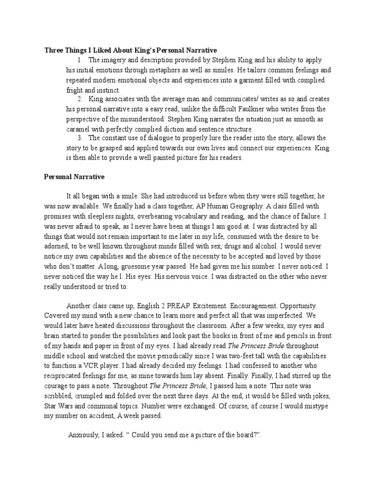 Personalnarrative | PDF | Narrative