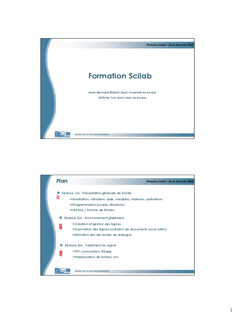 Formation Scilab : Guide Complet PDF | PDF | MATLAB | Structure de contrôle