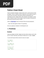 Python Cheat Sheet: 1. Primitives