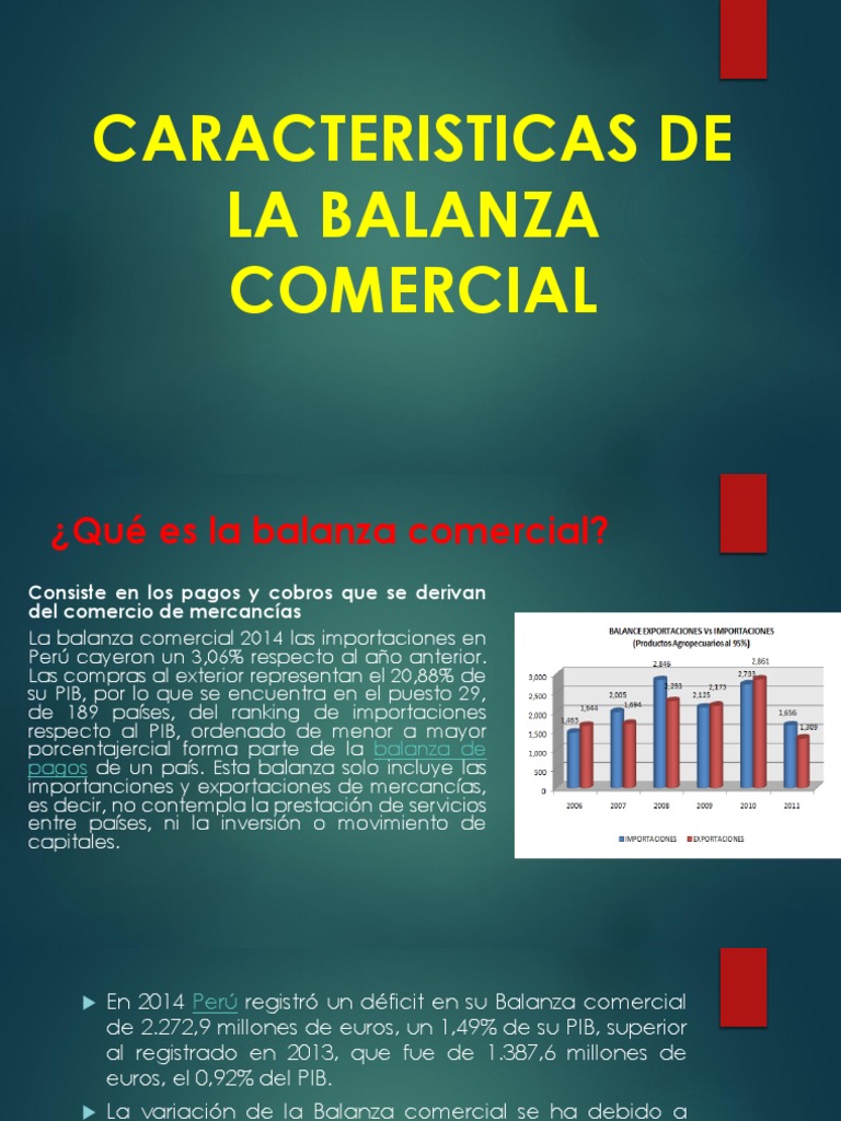 La Balanza Comercial y Principales Prod | PDF | Balance de pagos ...