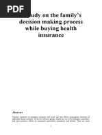 A Study On The Family's Decision Making Process While Buying Health Insurance