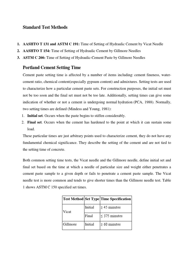 Standard Test Methods | PDF | Strength Of Materials | Cement