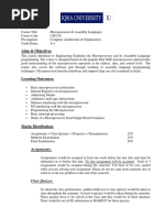 Course Outline Microprocessor & Assembly Language Programming