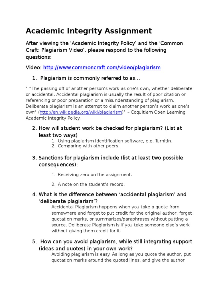 Understanding Academic Integrity and Plagiarism | PDF | Academic ...