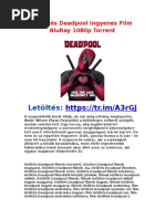 Download Letlts Deadpool Ingyenes Film BluRay 1080p Torrent by FuckPussy SN304901616 doc pdf