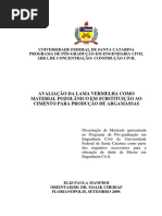 Avaliação Da Lama Vermelha Como Material Pozolânico Em Substituição Ao Cimento Para Produção de Argamassas