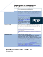 Cuadro de Doble Entrada de Los Modelos de Equipamiento y Herramientas Digitales