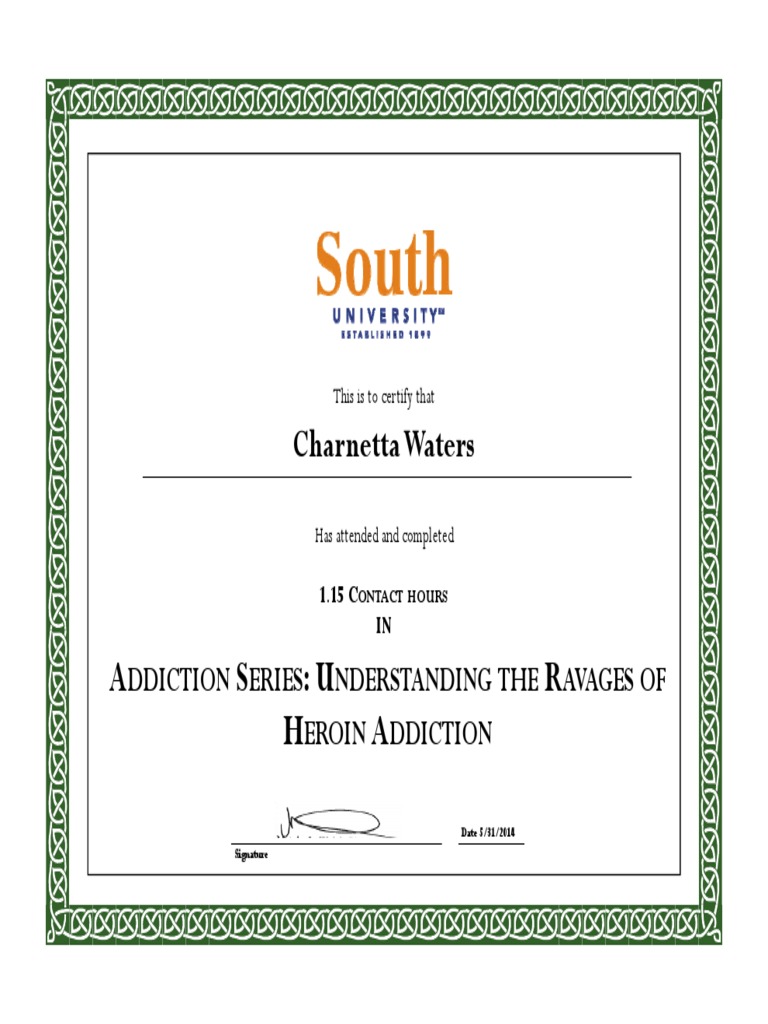 Heroin Addiction Certification Document | PDF
