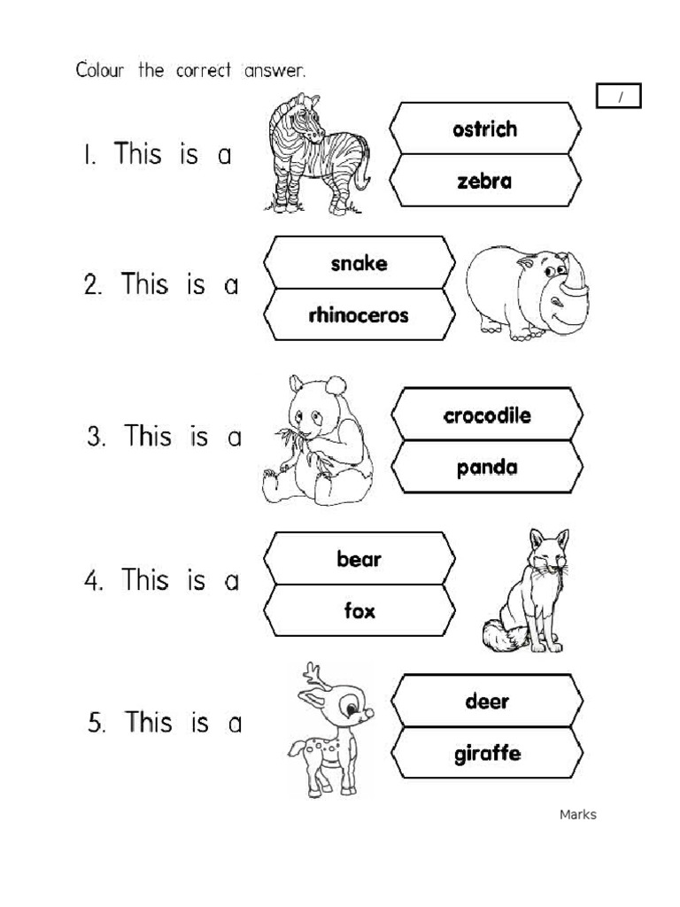 Latihan Bahasa Inggeris Prasekolah 6 Tahun