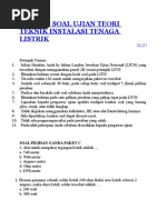 Contoh Soal Ujian Teori Teknik Instalasi Tenaga Listrik