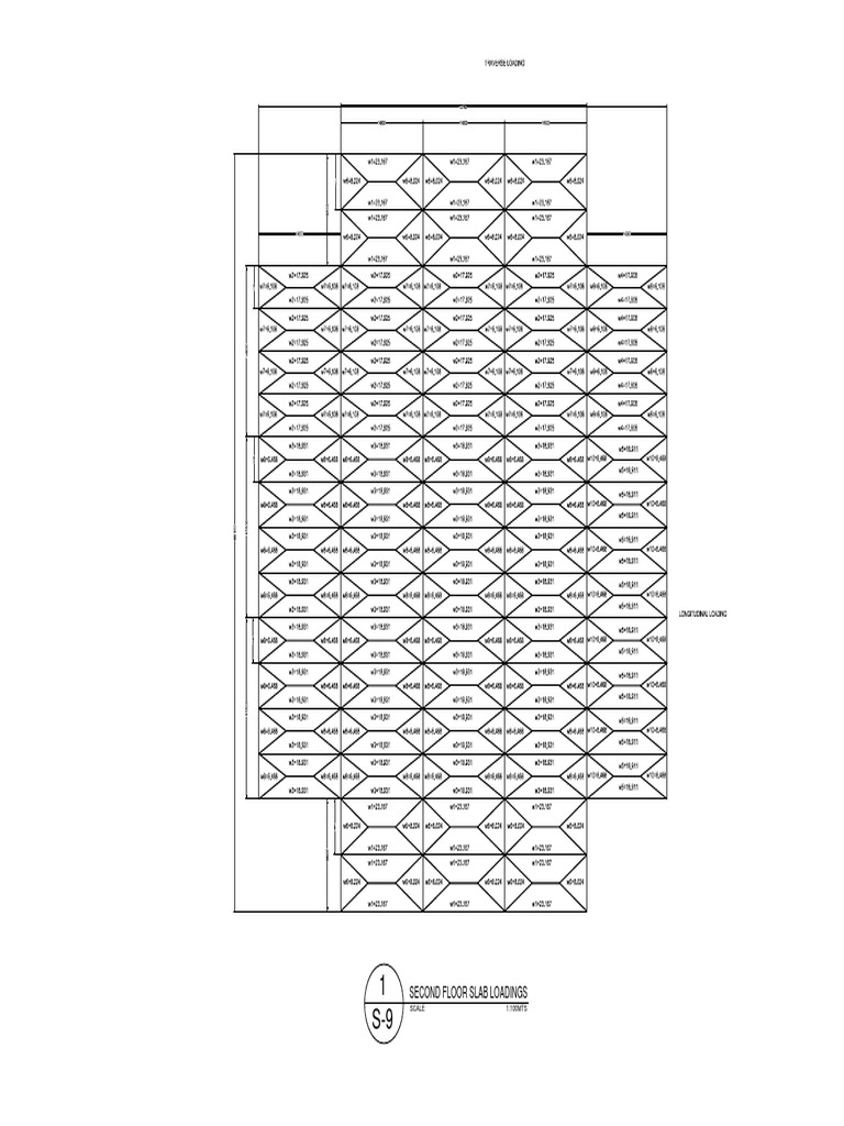 Second Floor Slab Loadings: Scale 1:100MTS | PDF