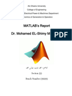 MATLAB's Report Dr. Mohamed EL-Shimy M. Bekhet