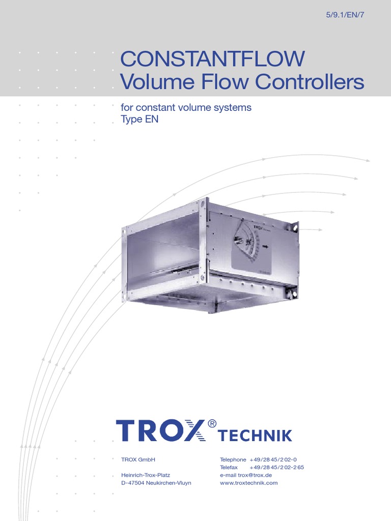 Constantflow Volume Flow Controllers: For Constant Volume Systems Type ...
