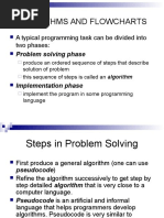 Algorithms and Flowcharts: A Typical Programming Task Can Be Divided Into Two Phases