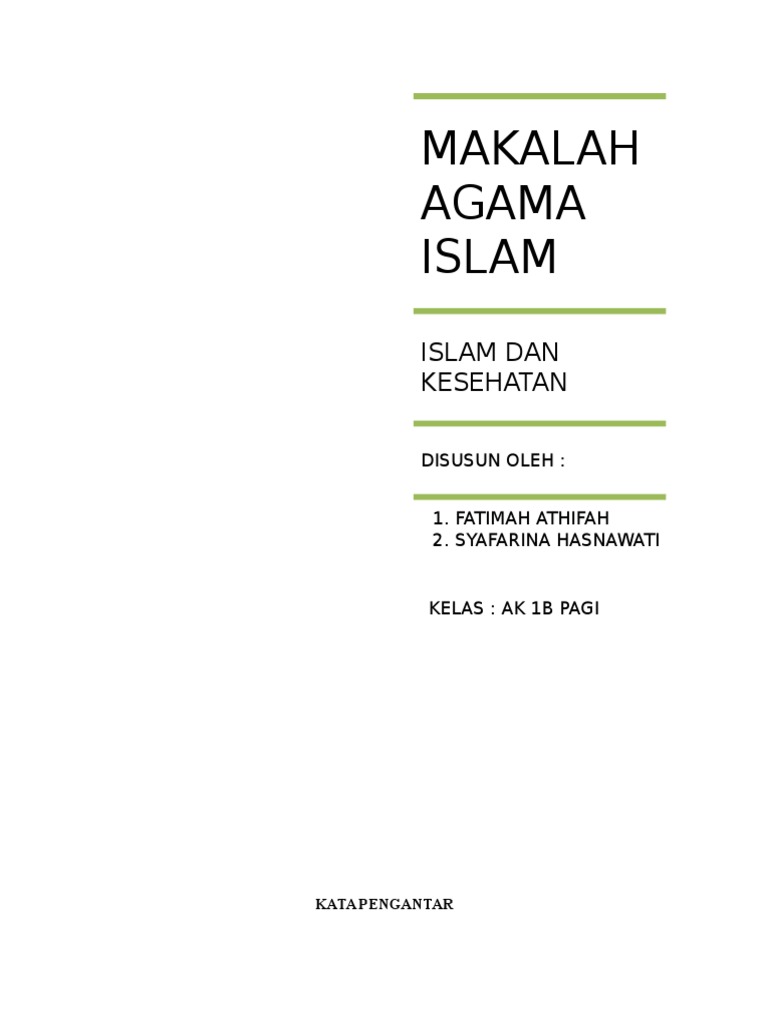 Contoh Makalah Agama Islam Dan Kesehatan